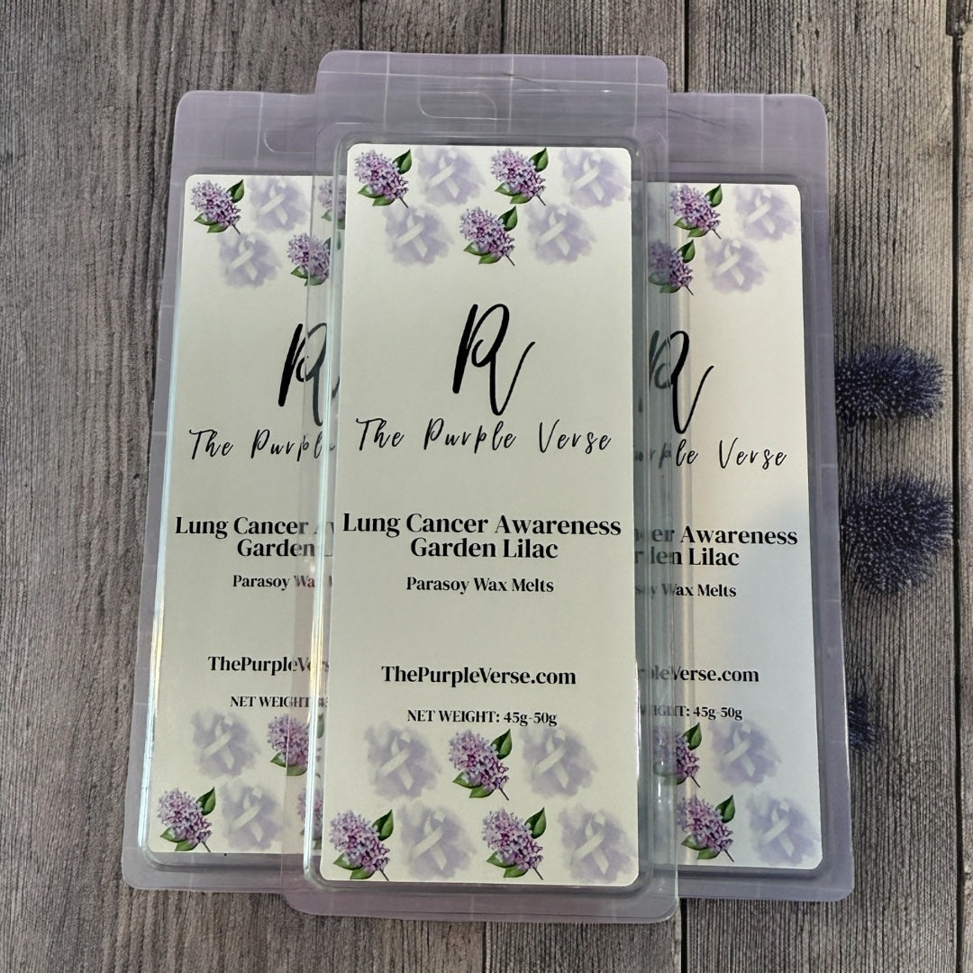 Limited Edition Lung Cancer Awareness Snap Bar Wax Melts – Garden Lilac | 50g