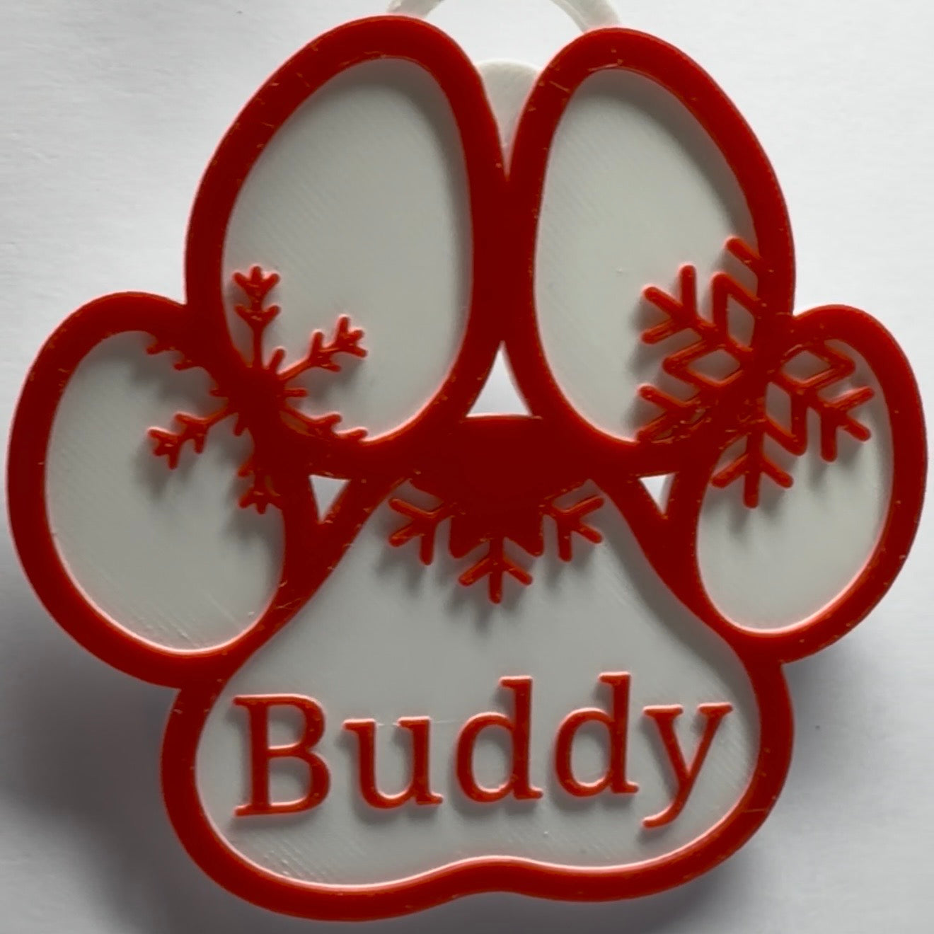 Paw Print Christmas Ornament Personalized
