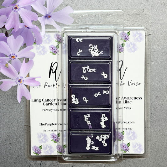 Limited Edition Lung Cancer Awareness Snap Bar Wax Melts – Garden Lilac | 50g