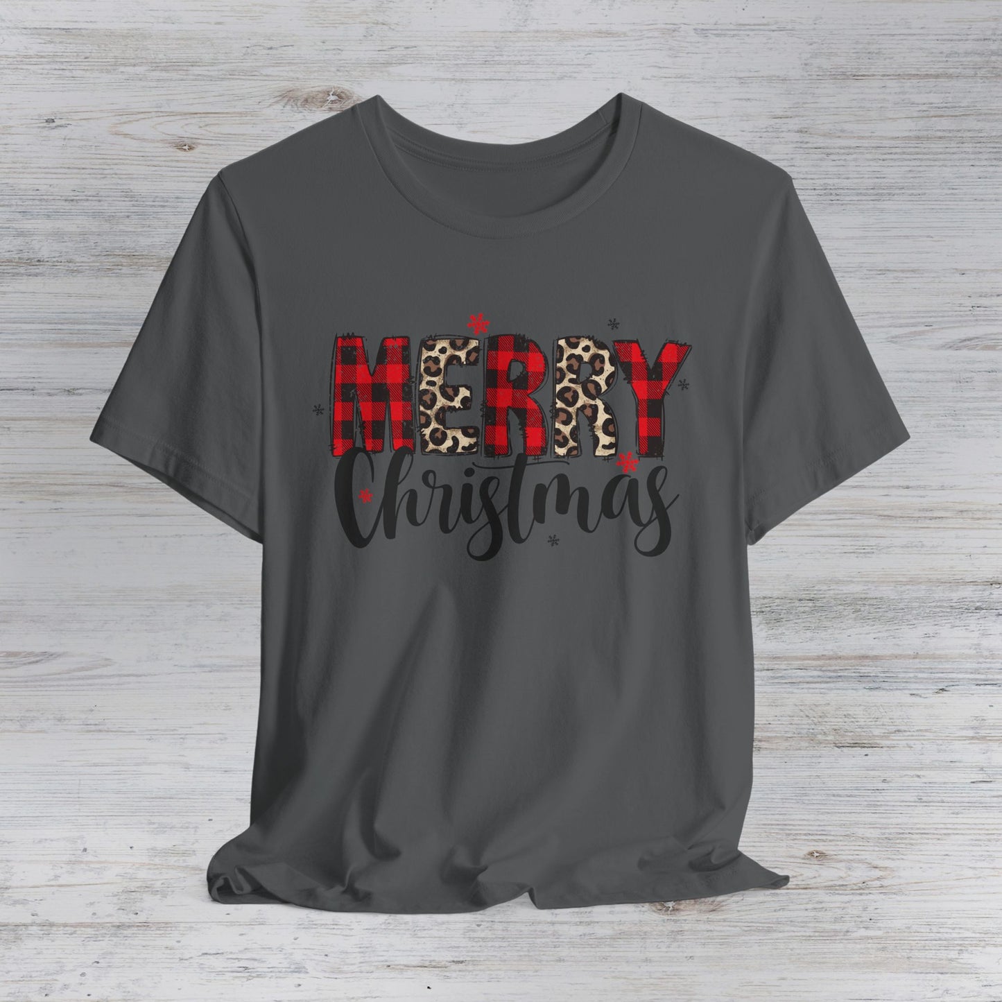 Merry Christmas Buffalo Plaid Script T-shirt | Christmas tee