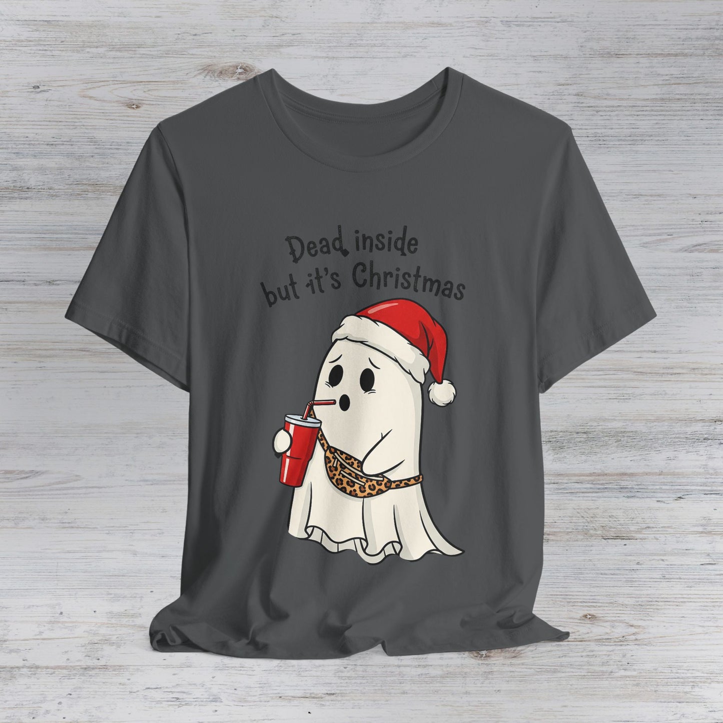 Dead Inside but It’s Christmas Ghost T-Shirt — Funny Holiday Cute Goth Tee