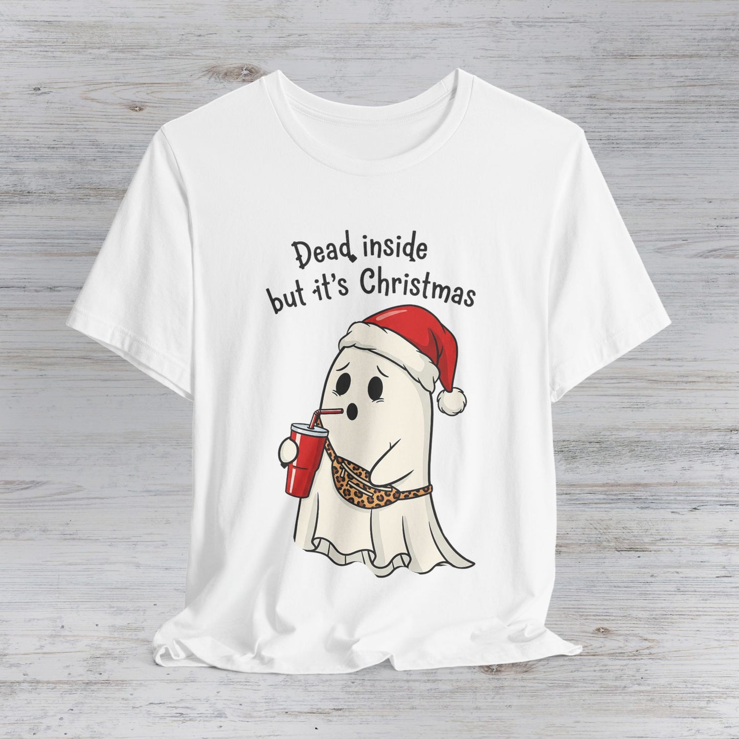 Dead Inside but It’s Christmas Ghost T-Shirt — Funny Holiday Cute Goth Tee