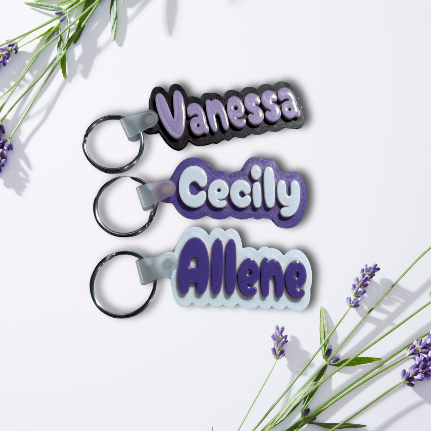 Custom 3D Printed Name Keychain