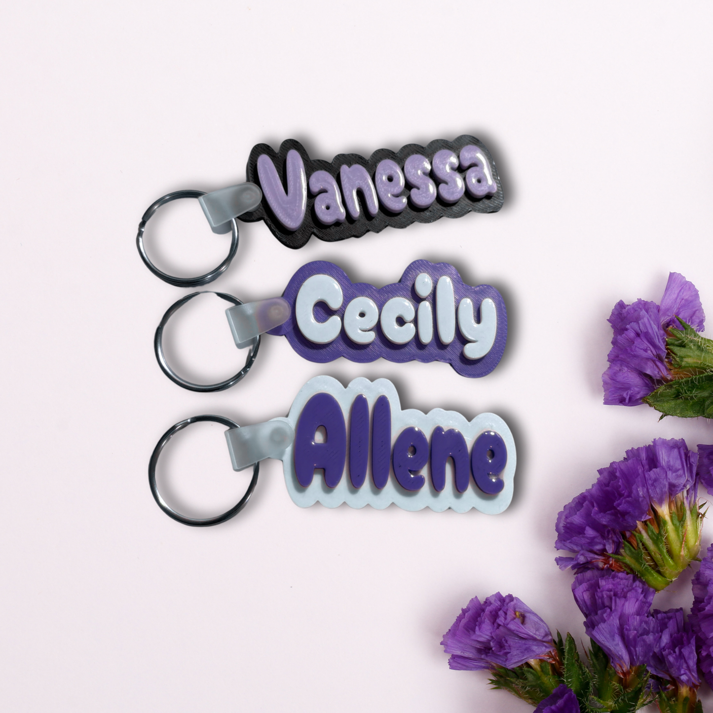 Custom 3D Printed Name Keychain