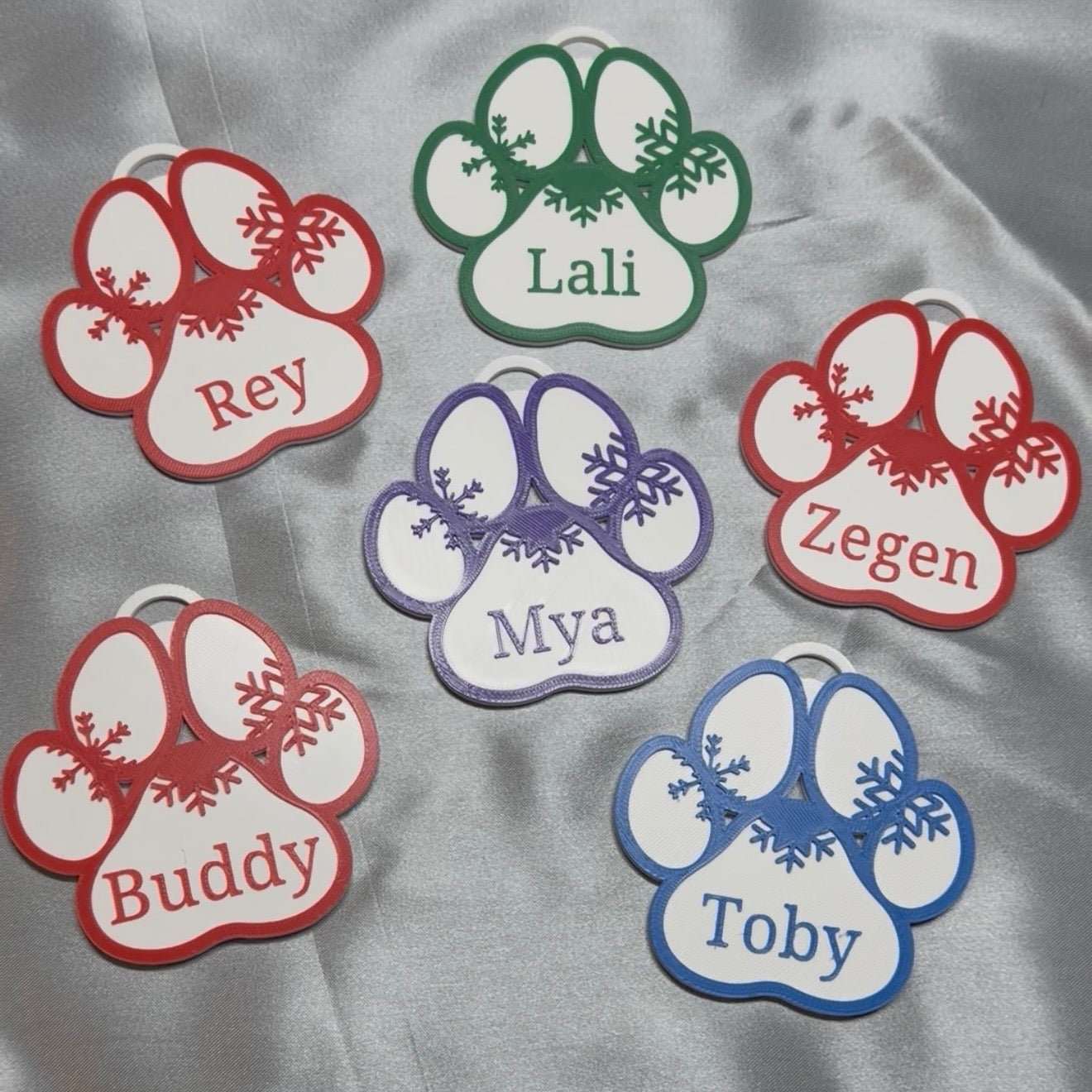 Paw Print Christmas Ornament Personalized