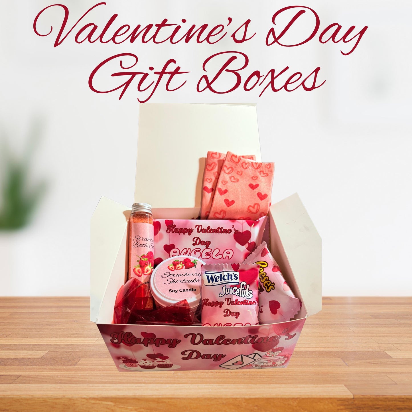 Personalized Valentine's Day Gift Box with Custom Made Items, Unique Romantic Gifts & Keepsake Ideas for Her